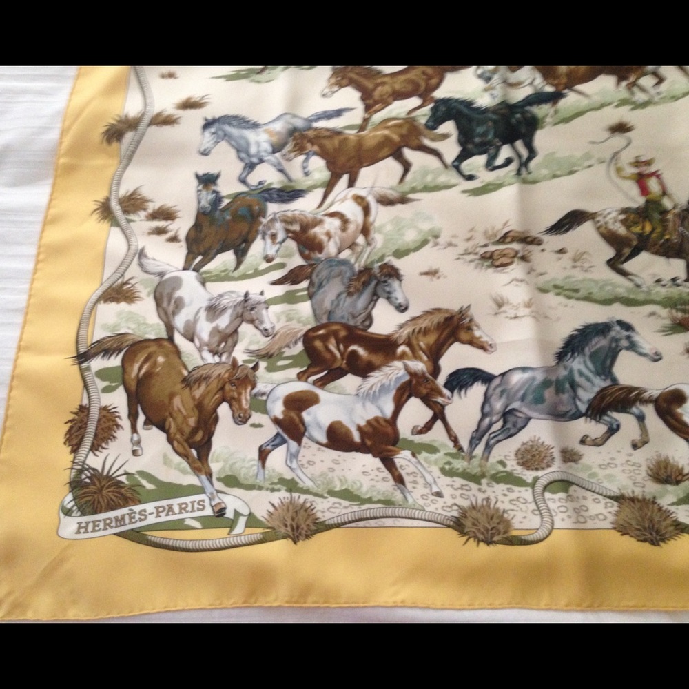 Hermès Vintage Robert Dallet "Les Mustangs" Scarf - Picture 6 of 8